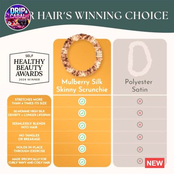 Silk Skinny Scrunchies Anti Breakage Hair Ties for Curls Buns Sleep main image 5